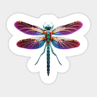 Glowing Neon Dragonfly Sticker